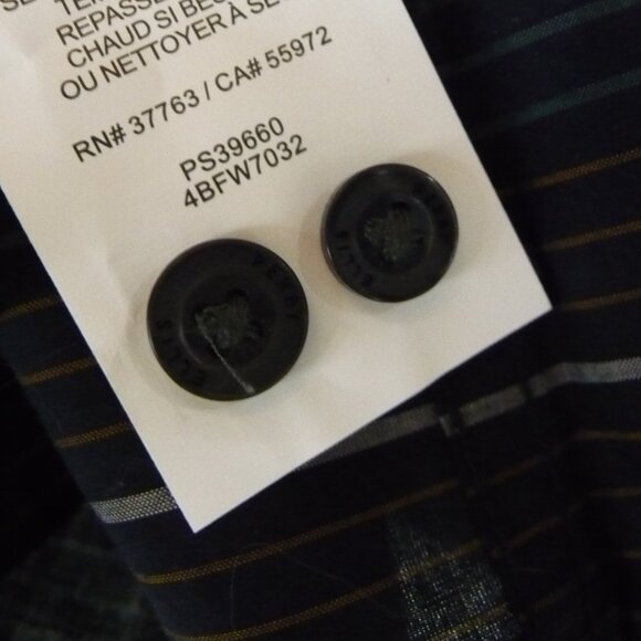 PERRY ELLIS 100% COTTON NAVY BLUE SHIRT XL - Picture 6 of 7